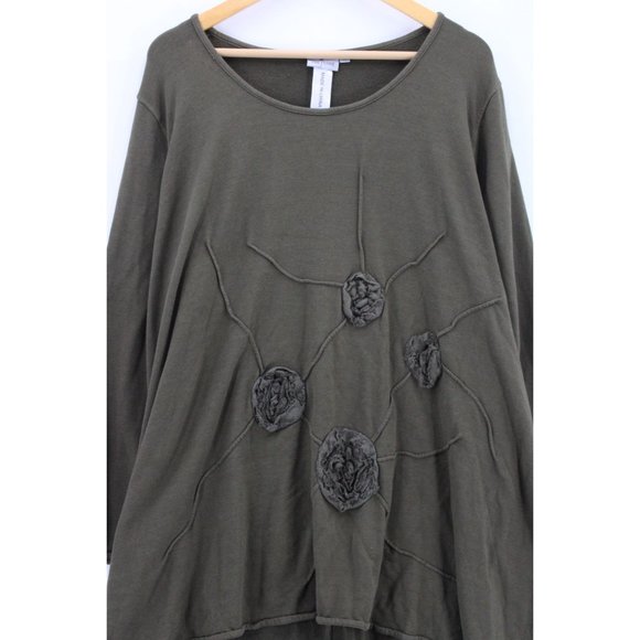 Cheyenne Tunic Dress Womens Brown Pullover Long Sleeve Floral Embroidered 2X - Picture 3 of 11